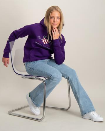 GANT ARCHIVE SHIELD HOODIE Lila Hoodies/Kapuzenpullover Mädchen - Kidsbrandstore