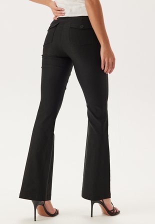 Bubbleroom - Stretchy Back Pocket Trousers - Black - Kläder