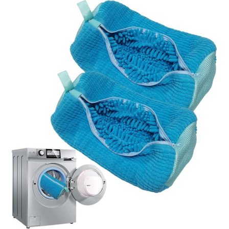 2 stk. Skovaskeposer Skovaskepose til vaskemaskine og tørretumbler, skorengøringspose til alle skotyper og -størrelser (2 stk.)