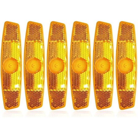 Cykelreflektorset, 6 stycken, vit/gul, gul