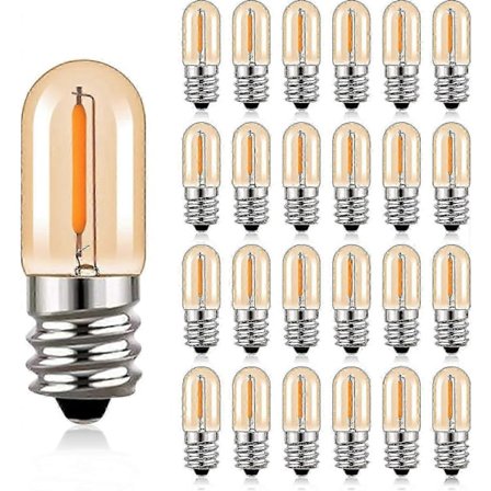 Led-lamppu E14, T16 0,6 W Vintage Edison -ruuvilamppu Yövalo Lämmin valkoinen 2200 K, Ei himmennettävä, 25 kpl