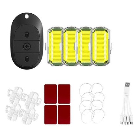 Stroboskop Ljus Kompatibla med Bil Motorcykel Led Blink Anti-Kollisions Varningslampa Vattentät Trådlös Fjärrkontroll C-Perfet