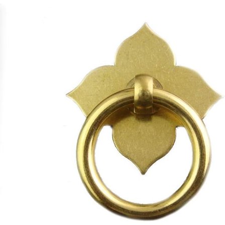 4 stk Vintage Knotter Trekk Håndtak Antikk Skuff Ring Enkelt Hull Kobber Maskinvare med Skruer for Møbel Skap Koppb