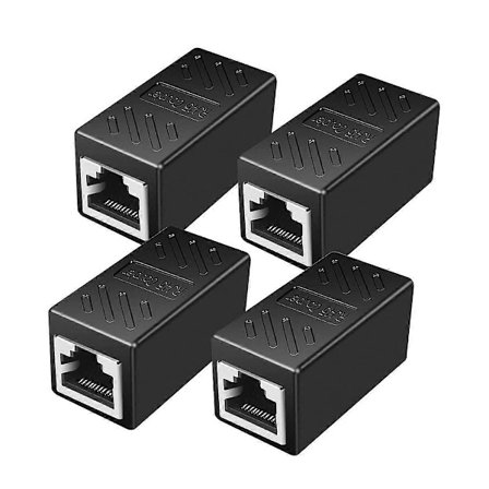 4-pakning Kobling Ethernet-kabel Kobling Nettverkskabel Forlenger Ethernet-kabel Kobling (Svart - 4-pakning)