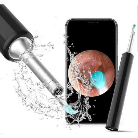 Ørevoksfjernelsesendoskop, Ørevoksfjernelsesværktøj, Ørekamera, 1080P FHD Trådløst Øre-otoskop med 6 LED-lys, Øreskop med Ørevoksrenser til iPhone, 