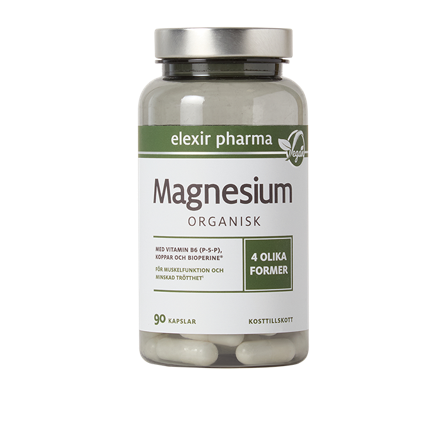 Elexir Pharma Organisk Magnesium 120 mg 90 kapslar