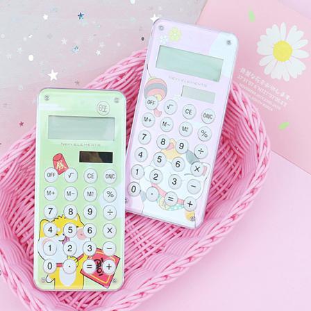 Pieni söpö mini-laskime, perus 8-numeroinen kawaii taskulaskin aurinkokennoilla