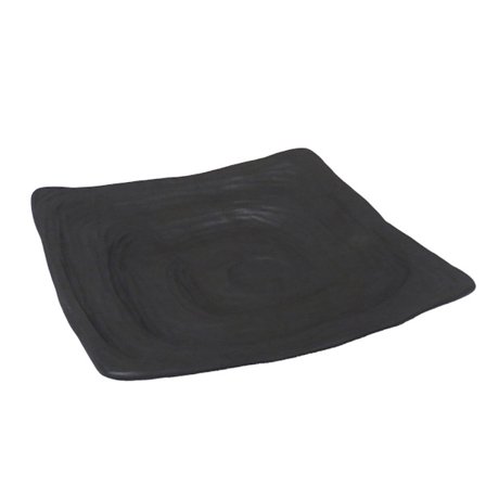 Dekorativ bakke i sort aluminium 35x35x5 cm