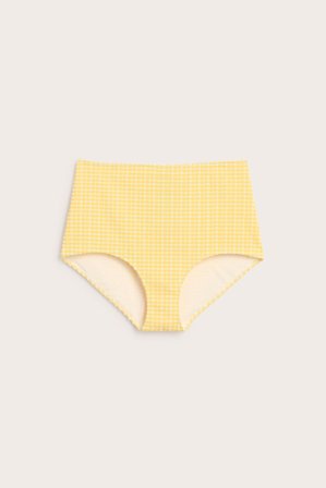 Kappahl | Hipstermallinen ruudullinen bikinialaosa Keltainen XL | Keltainen