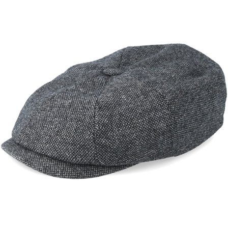 Stetson - Grå flatcap Caps - Hatteras Wool Dark Grey Flat Cap @ Hatstore