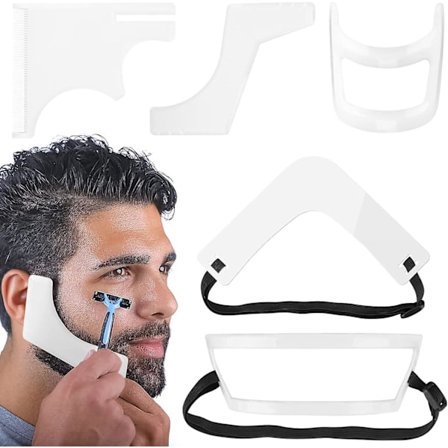 Parran ja kaulan muotoilutyökalu, hiustenleikkaussarja miehille, parran ja viiksien muotoilumalli valkoinen