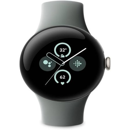 Google Pixel Watch 2 Smartwatch Guld aluminiumfodral Sage Green Sport Band Wifi