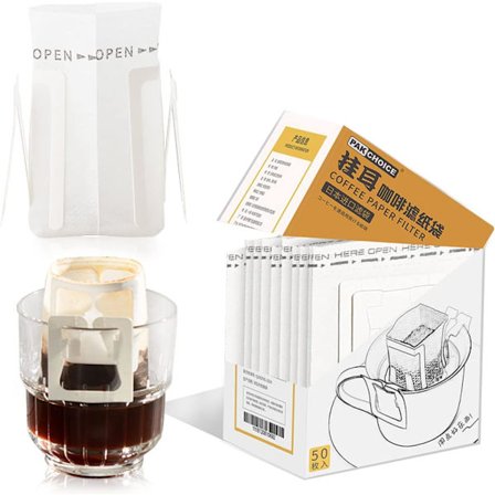 Kahvipussi, 50 kpl Kahvipusseja Ripustuskorvilla, Valkoinen Kertakäyttöinen Kahvipussi, Kahvipussi Kupille