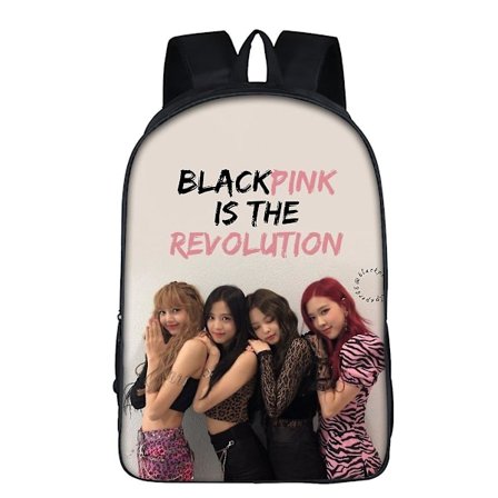 Svartrosa Perifer Student Skolväska Ryggsäck Printed axelväska