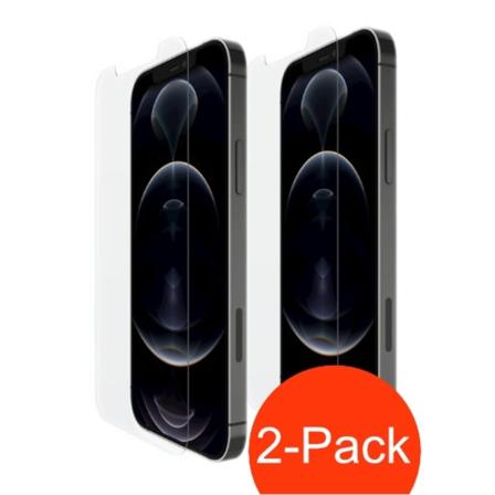 2-pak - iPhone 12 Pro Max skærmbeskytter af hærdet glas i høj kv
