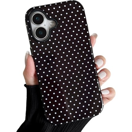 iPhone 17 -puhelimelle, Polka Dot -esteettinen puhelinkotelo söpö tytöille ja naisille, kova PC+pehmeä TPU-suojapuhelinkotelo iPhone 17 -puhelimelle -