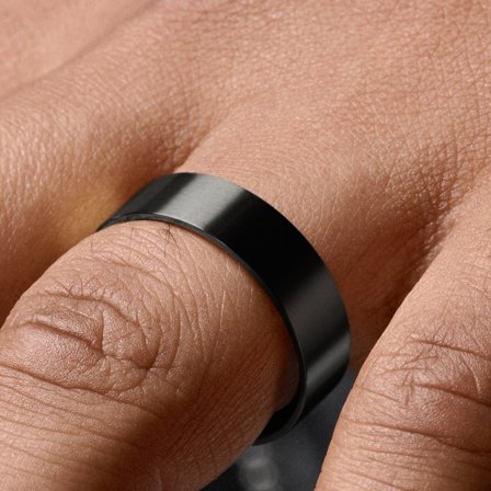 Anello in acciaio nero opaco per uomini - Anelli in acciaio