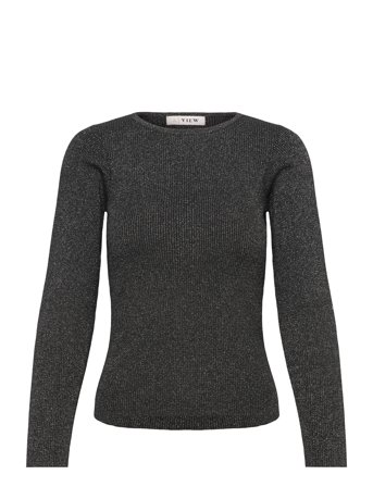 Lana Rib Lurex Blouse Black A-View