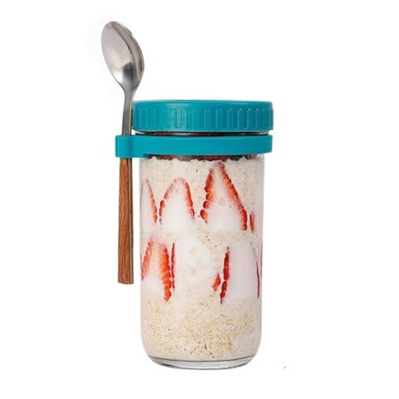 Mælk Morgenmad Glas Gradueret Krukke GRØN 600ML 600ML