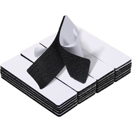 20 Set 2,5x10 cm Kardborreband med Självhäftande Stark Dubbelsidig Tejp för Upphängning av Tavlor på Väggar för Hem och Kontor