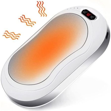 Ladattava käsienlämmitin, kannettava varavirtalähde sähköinen käsienlämmitin uudelleenkäytettävä varavirtalähde hierontatilalla (10000 mAh)