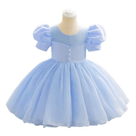 Flickklänning för flickor till födelsedagsfest, nattvardsceremoni, prinsessklänningar Blue 110cm