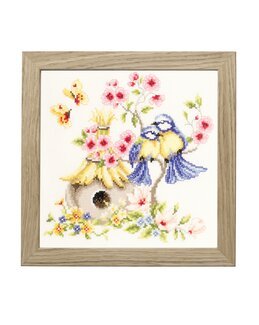 Stickpackung Bild Vogelbrett