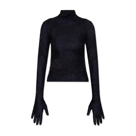 Balenciaga Lace top with gloves Sort, Dame