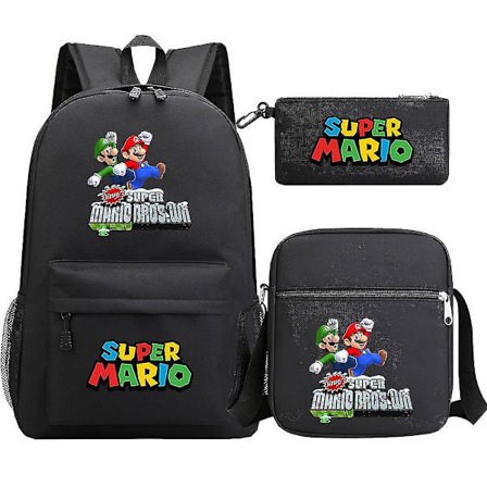 Super Mario Ryggsäck - Tonåringar, Flickor, Pojkar - Kawaii, Student - Vattentäta Skolväskor i Canvas - 3 st - Laptop Mochilas Rucksacks