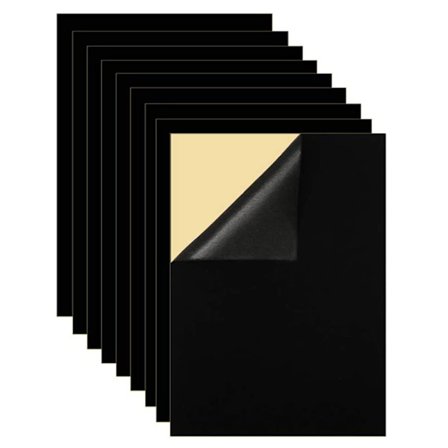 10 stykker sort A4 bagside flanel selvklæbende flokeret stof