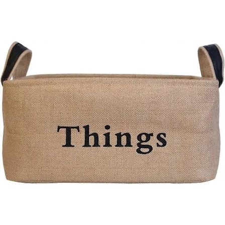 Fyrkantig Dokehom förvaringskorg, tillgänglig i 3 storlekar (Naturjute, L)