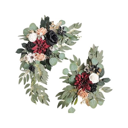 Keinotekoiset hääkaaren kukat - Swag Kit - 2 kpl kukka-asetelma seremoniaan ja vastaanoton taustakoristeluun