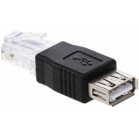 Usb till Rj45-adapter, Usb 2.0 hona till Ethernet Rj45 hane-adapter, svart