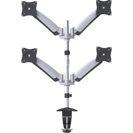 OEM bordstativ for 4 skjermer Max 4x9kg, motvektsdempet, sølvgrått