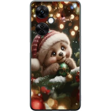 Kompatibel Mobilcover til OnePlus OnePlus Nord CE3 Sød julebjørn med hat, der holder kugler
