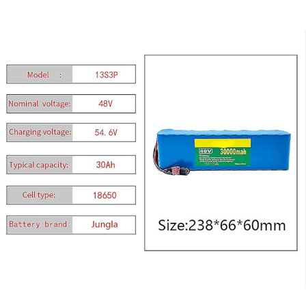 13s3p 48v 30ah 1000w 30000mah Lithium Ion Accu, E-bike Elektrische Fiets Scooter Met Bms