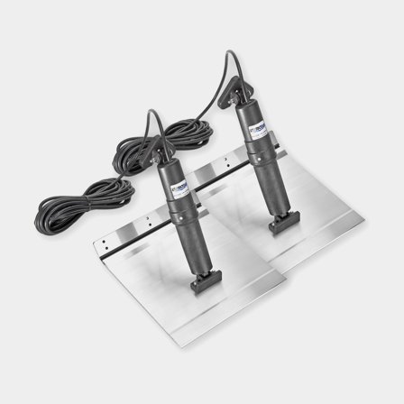 Elektrisk trimplanssæt Lectrotab, 9 x 12" (23 x 30 cm), til både 16 - 25 fod (5 - 7.5 m), 12 V, aluminium, med trimplan + cylindre (korte)