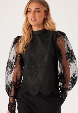 YAS - Yaslisa Ls Lace Top W Lining - Black