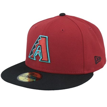 New Era - MLB Red fitted Czapka Z Daszkiem - Arizona Diamondbacks Authentic On-Field Gm 59FIFTY Maroon/Black Fitted @ Hatstore