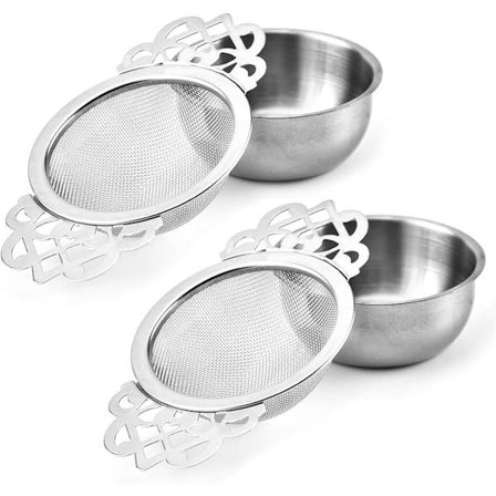 Te-si, 2 stk., ultrafinmasket, 304 rustfrit stål te-si, sølv