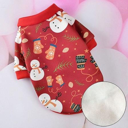 Husdjur katt kostym kläder för katter vinter Red snowman Xl-18