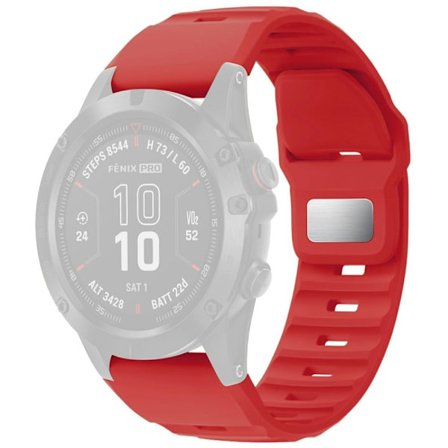 Silikonarmband för Garmin Quickfit 26mm / Fenix 7X Pro / Fenix 7X ersättningsarmband - Mörkröd
