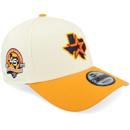 New Era - MLB Beige adjustable Keps - Hatstore Exclusive x Houston Astros 45 Anniversary 9FORTY White/Orange A-Frame Adjustable @ Hatstore