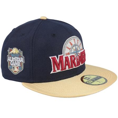 New Era - MLB Blå fitted Caps - Seattle Mariners Squad Pack 59FIFTY 23 All Star Game Navy/Gold/Grey Fitted @ Hatstore