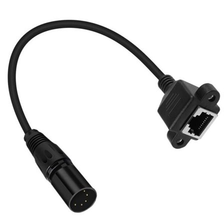 Ljudkabel XLR 5-Pin Hane till RJ45 Hona 30cm - Svart