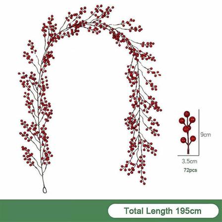 Bär Blommor Rotting Krans Krans Xmas Träd Dekor Prydnad B 195 Cm