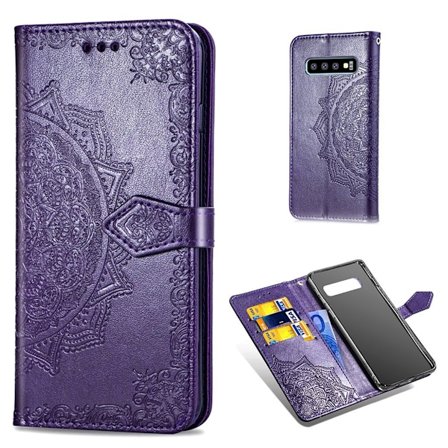 Mandala läder Samsung Galaxy S10 Plus fodral - Lila