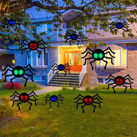 Halloween hængende lysende øjne edderkop spøgelse vedhæng ferie fest dekoration