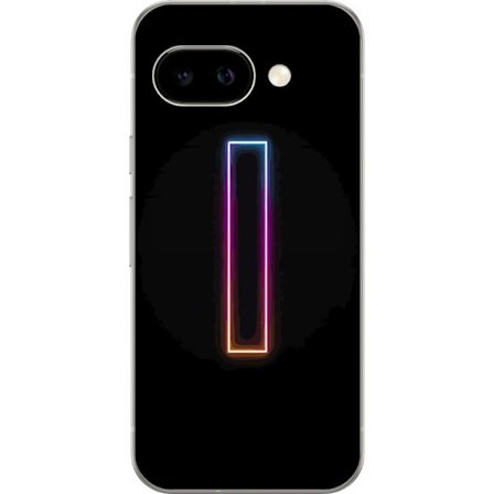 Kompatibel Mobilcover til Google Google Pixel 9a Minimalistisk neonbogstav I i regnbuefarver mod mørk baggrund