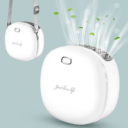 Mini Håndholdt Ventilator med Snøre, USB Genopladelig halskædeventilator, Justerbar Hastighed Personlig Bærbar Ventilator til Børn Kvinder Camping 